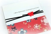 Image of oriental flowers 18th 21st 30th birthday card 