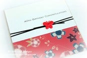 Image of oriental flowers 40th 50th 60th birthday card