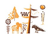 Image of Wall P'animals Zoo (Orange/Brown)