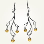 Image of Hama Rikyu Earrings with Citrine, Sterling Silver