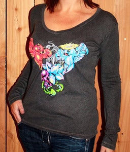 Image of Angel/Devil Birds - Long Sleeve V-Neck by CleanWear