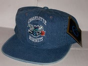 Image of Charlotte Hornets Vintage Denim Strap Back Hat Cap