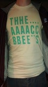 Image of Cream American Apparel Tee w/ Green Lettering
