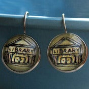 Image of Librarian Library Building Earrings