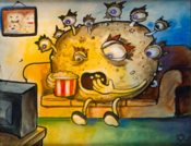 Image of Couch Potato on Canvas