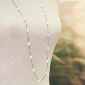 Image of DUO Pearl & Silk Long Station Necklace