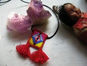 Image of Embroidered Tassel Scapular Pendant, Diamond Pattern