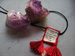 Image of Embroidered Tassel Scapular Pendant, Diamond Pattern