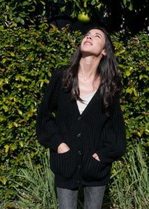 Image of Corset Back Black Cardigan