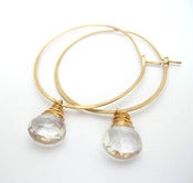 Image of Hoop Earrings with Crystal Quartz