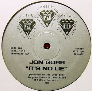 Image of PPU-032 / JON GORR / IT'S NO LIE 12"