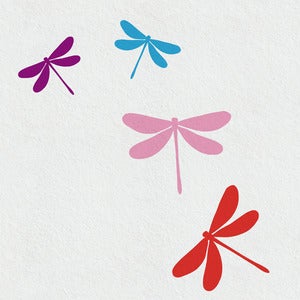 Wandtattoo 8 Libellen in vier Farben