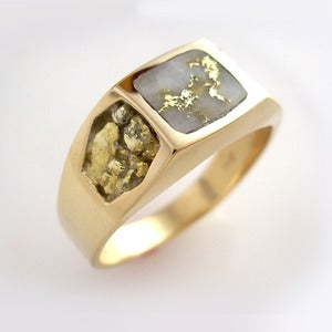 Image of White Quartz (Gimpy Gold) 14K Gold Ring