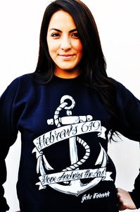 Image of 043-HOPE ANCHOR NAVY CREW SWEATER