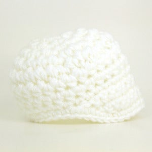 Image of White Newsboy Cap (Newborn - Adult)