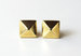Image of Square pyramid stud earrings (14K Gold plate)