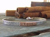 Image of Rustic simple cuff bracelet... hand stamped sterling silver personalized cuff