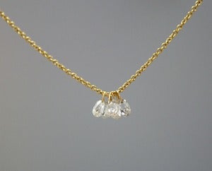 Image of White Diamond Briollette Necklace