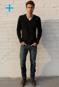 Image of ECO BLACK MATTE LONG V NECK + DEVELOPMENT