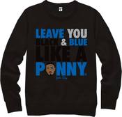 Image of Yote City "Penny Scuffle" Crew Black/Orlando Blue "Zoom Rookie"