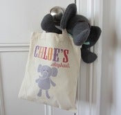 Image of Knitted Elephant in Personalised Tote Bag