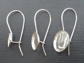 Image of Sterling Silver Drop Earring with Bezel and Glass - Now in More Sizes!