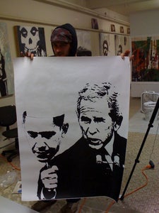 Image of bush obama mask poster