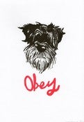 Image of 'Obey' Gocco print
