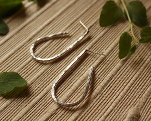 Image of funky phantom teardrop sterling silver studs