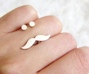Image of Mr. Mustache Ring - Handmade Silver Ring