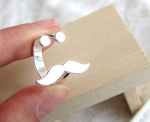 Image of Mr. Mustache Ring - Handmade Silver Ring