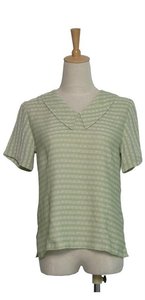 Image of Delicate Preppy Pale Green Collared Blouse