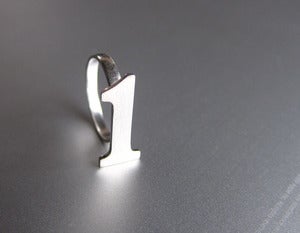 Image of Custom Number Ring- Handmade Silver Rings