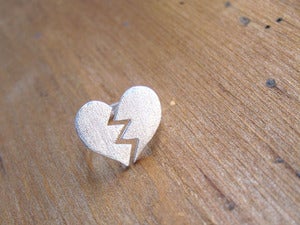 Image of Broken Heart Ring  - Handmade Silver Heart Ring