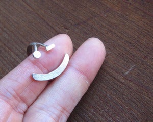 Image of Naughty Happy Face !)  - Handmade Silver Ring, Wink smile