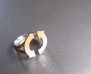 Image of ECO Warrior Recycle Sign Ring - Handmade silver Ring