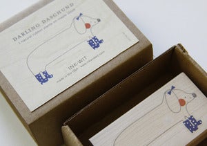 Image of SALE: Darling Dauschund Natural Rubber Stamp