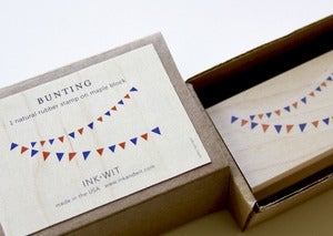 Image of SALE: Bunting Natural Rubber Stamp