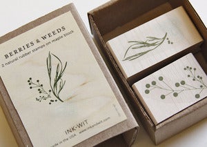 Image of SALE: Berries & Weeds Rubber Stamps
