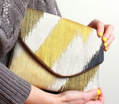 Image of Green zigzag Lolie envelope clutch