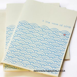 A big wave of love. Greeting card. Image of A big wave of love. Greeting card.