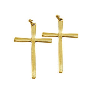 Image of WAS £10 - Pagan. Large Gold Cross Earrings