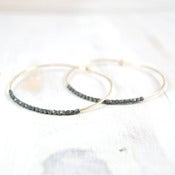 Image of black gold hoop earring s/m/l