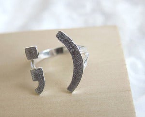 Image of Wink Smile Happy Face Ring ;) - Handmade Silver rings