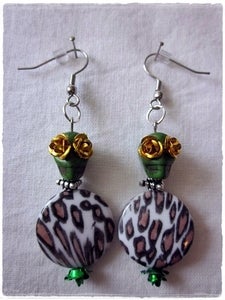 Image of Sugar Skull / Leopard earrings