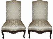 Image of Pair of Huge Antique Carved Italian Renaissance Chairs NR 