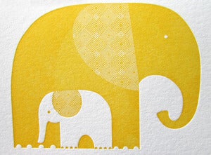 Image of Elephants Letterpress Notecards