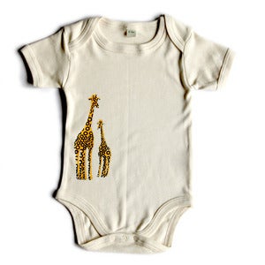 Image of Giraffe baby suit, organic cotton