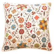 Image of 22" Safi Suzani Chocolate Cherry Throw Pillow