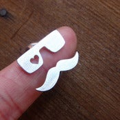 Image of Mr. Mustache in Love, Heart Ring - Handmade Silver Ring